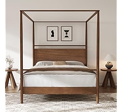 Amazon.com: Vintage Pine Wood Bed Frame with Headboard and